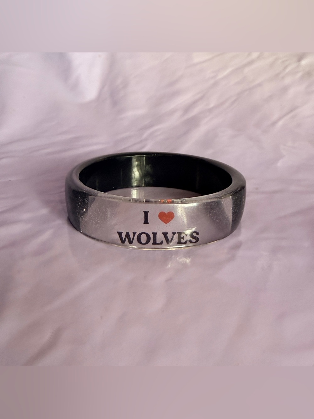 I Love Wolves color block bangle